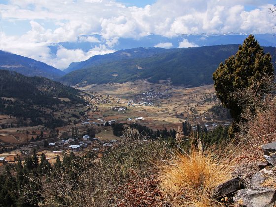 Blick auf das Ura Tal Bhutan