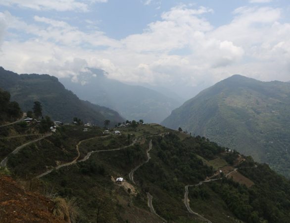 Blick auf Yangbari Region, Mongar, Ostbhutan